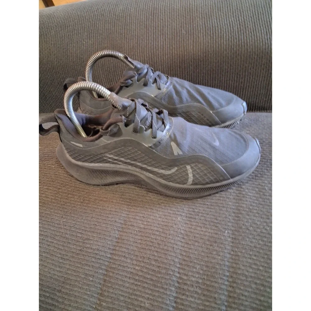 Nike Air Zoom‎ Pegasus 37 Womens 7 Shield Running Black Grey Shoes CQ8639-001